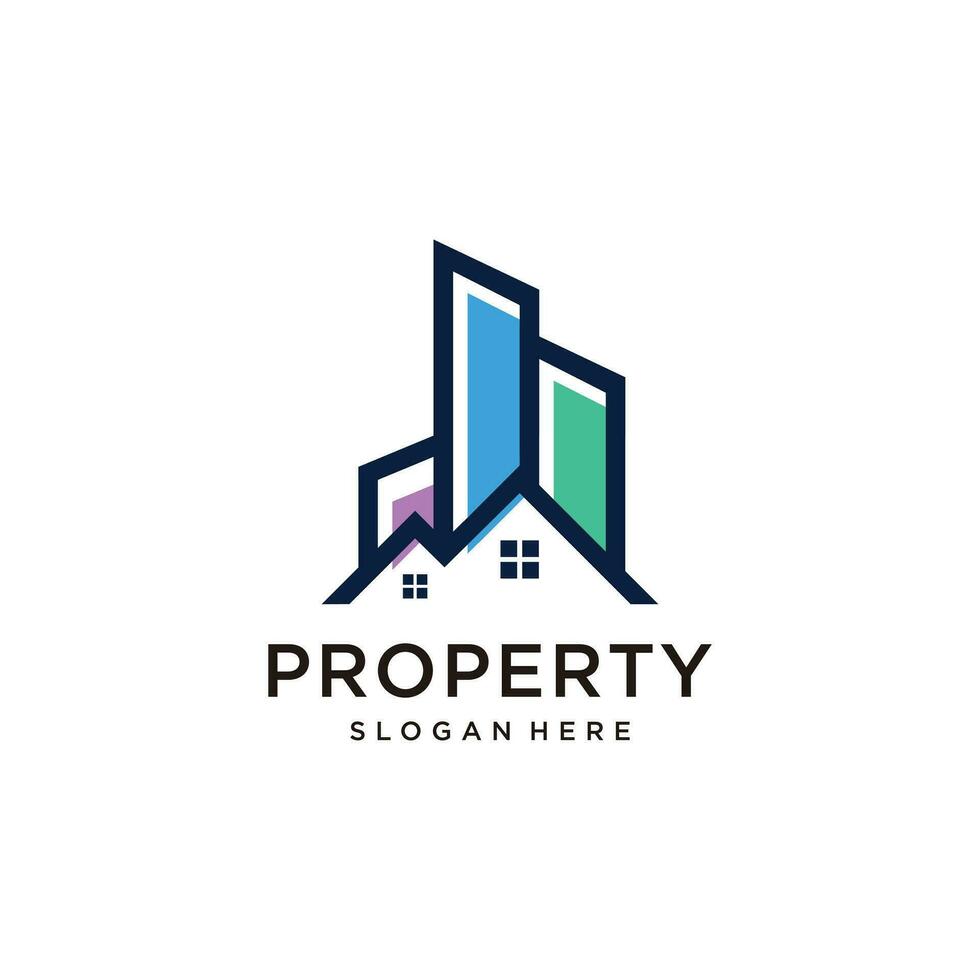 Building logo design idea with modern creative simple abstract unique concept vector