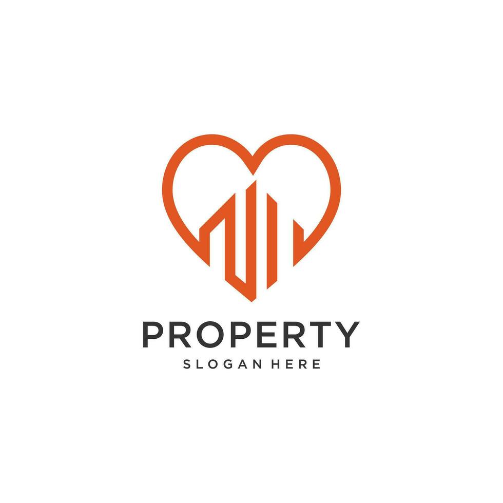 Building logo design idea with modern creative simple abstract unique concept vector