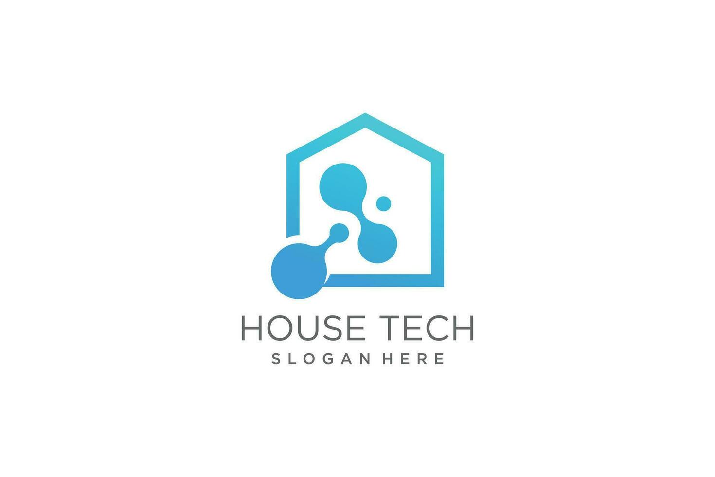House tech logo illustration modern creative unique vector