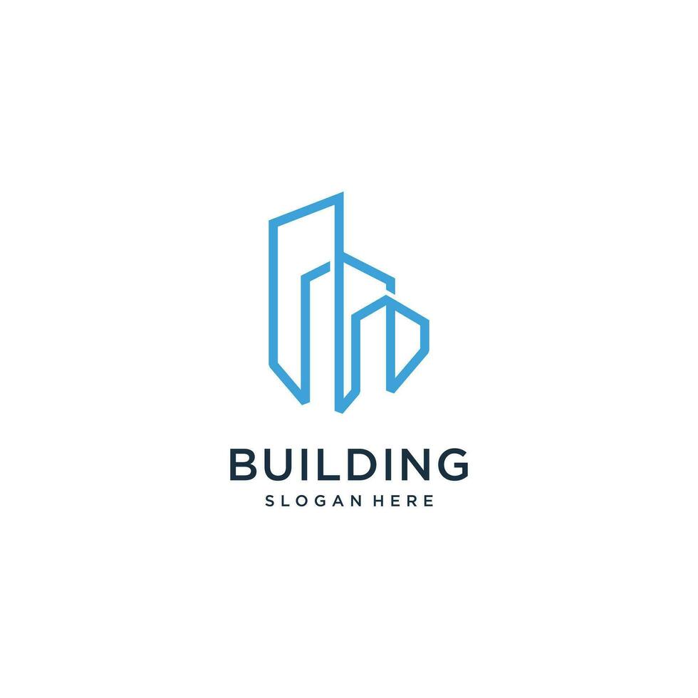Building logo design idea with modern creative simple abstract unique concept vector