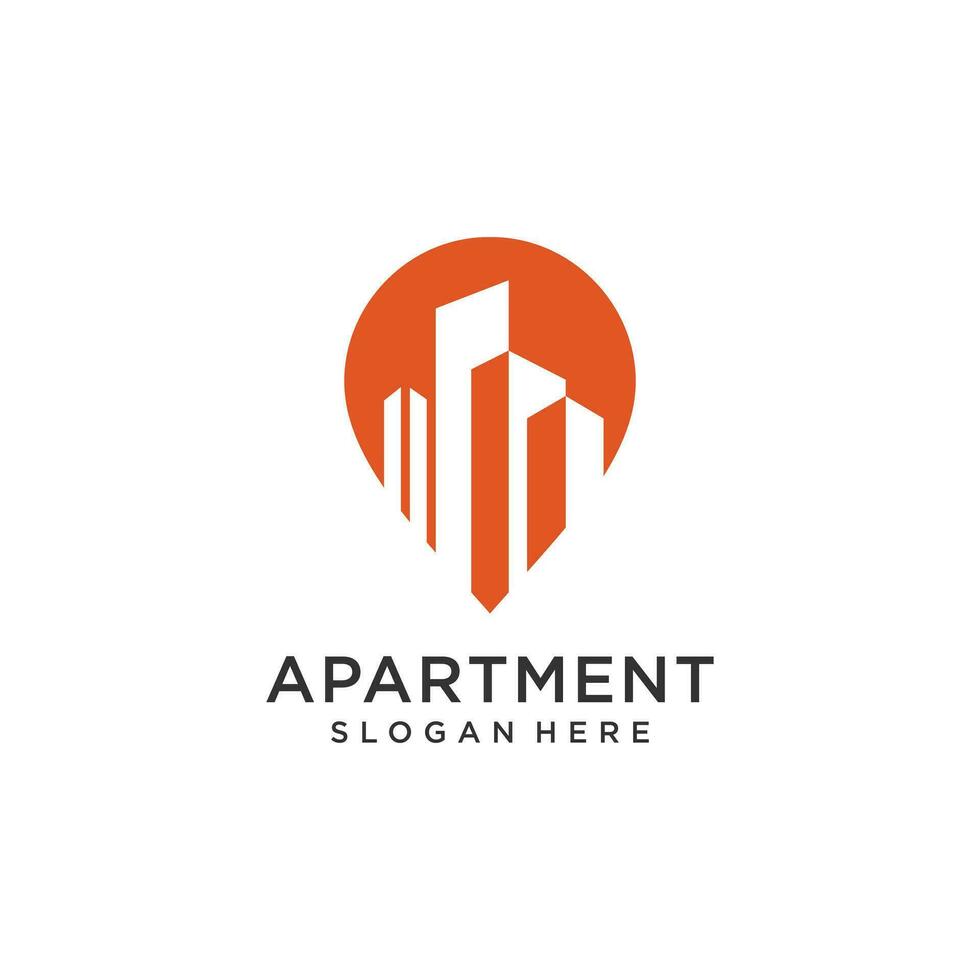 Building logo design idea with modern creative simple abstract unique concept vector