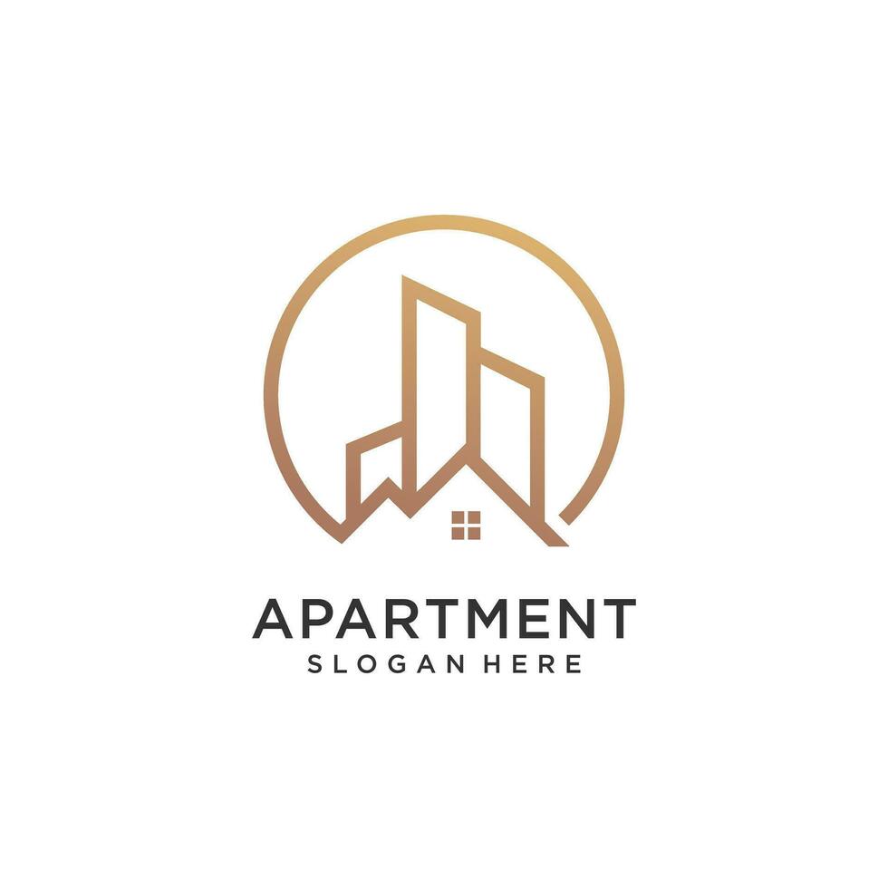 Building logo design idea with modern creative simple abstract unique concept vector