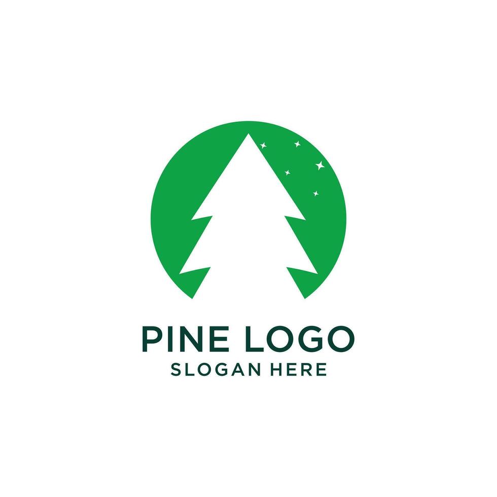 Pine logo vector design idea with creative style