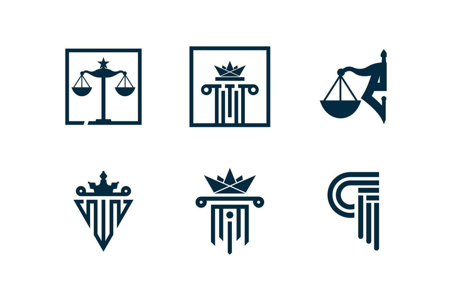 Set of lawyer logo vector with creative shape design