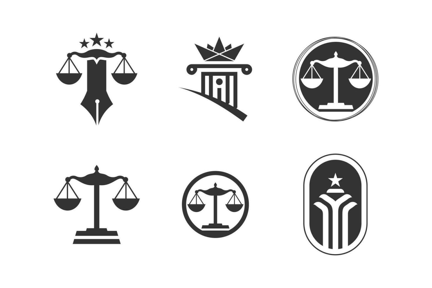 Set of lawyer logo vector with creative shape design