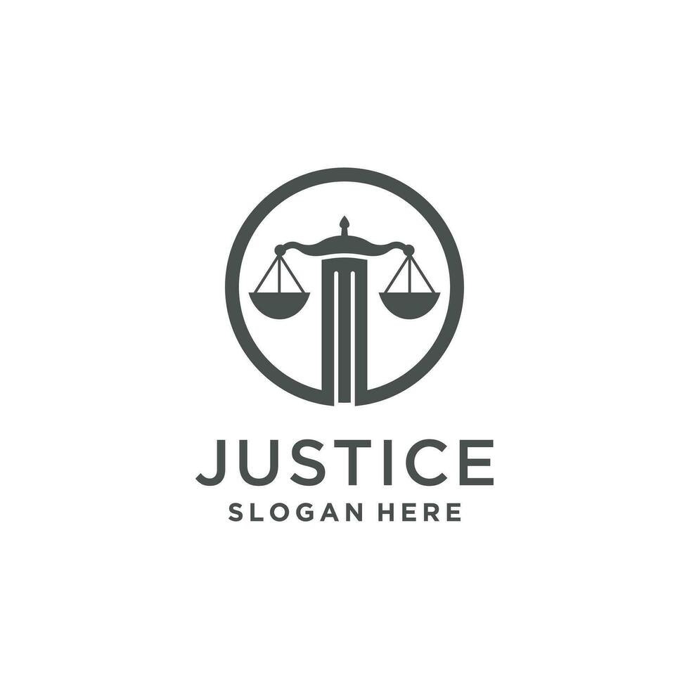 justicia logo vector diseño con creativo moderno único idea para negocio