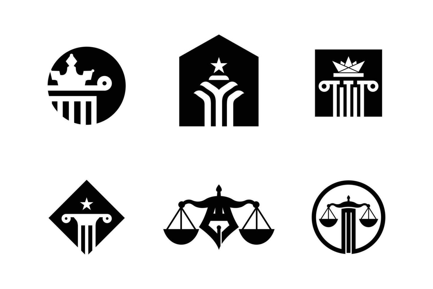 Set of lawyer logo vector with creative shape design