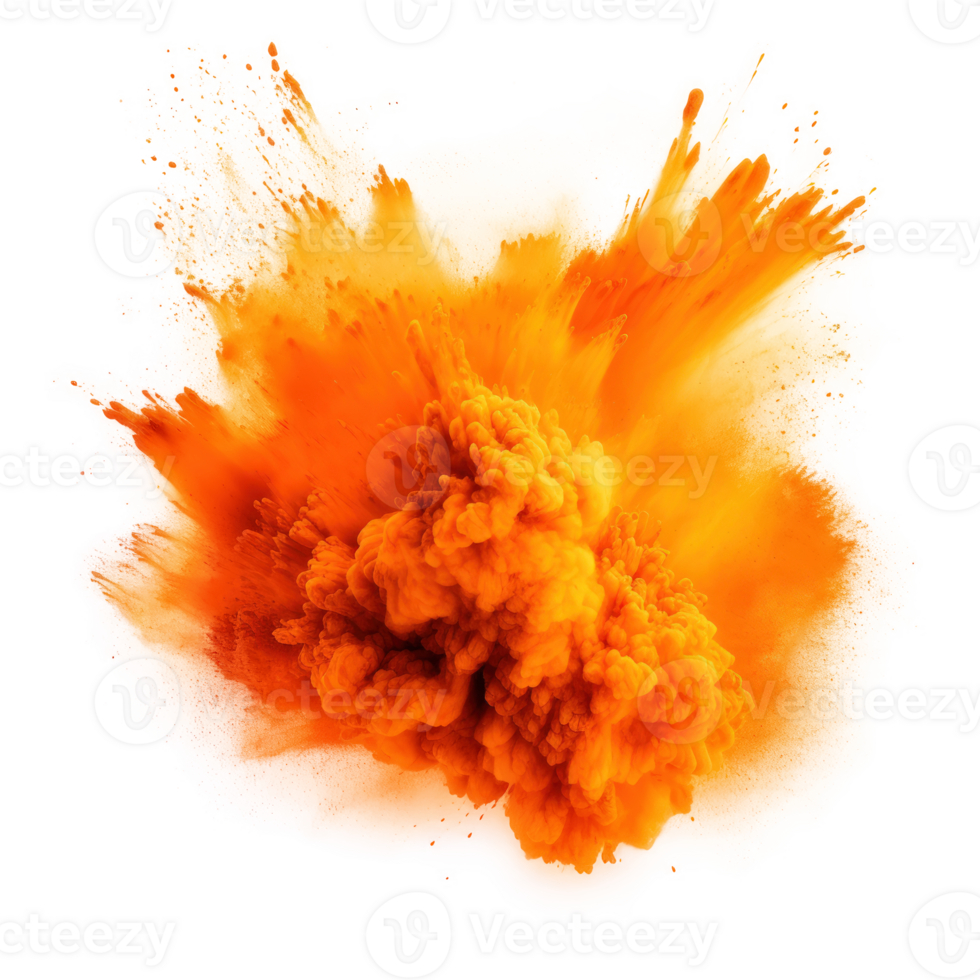Orange holi paint color powder Illustration png