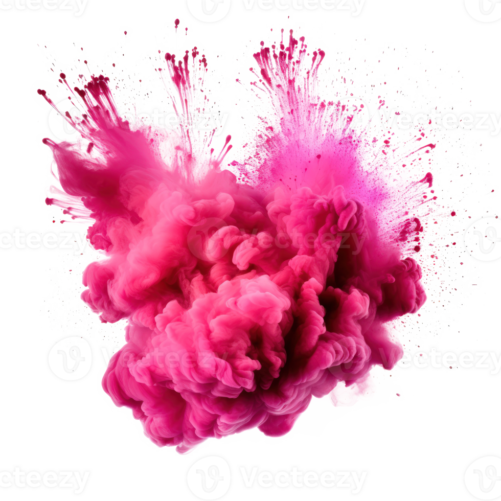 Pink holi paint color powder Illustration AI Generative png