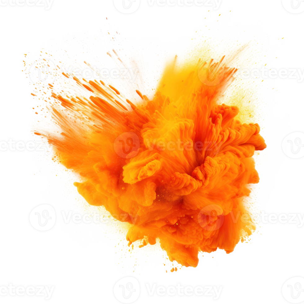 Orange holi paint color powder Illustration png