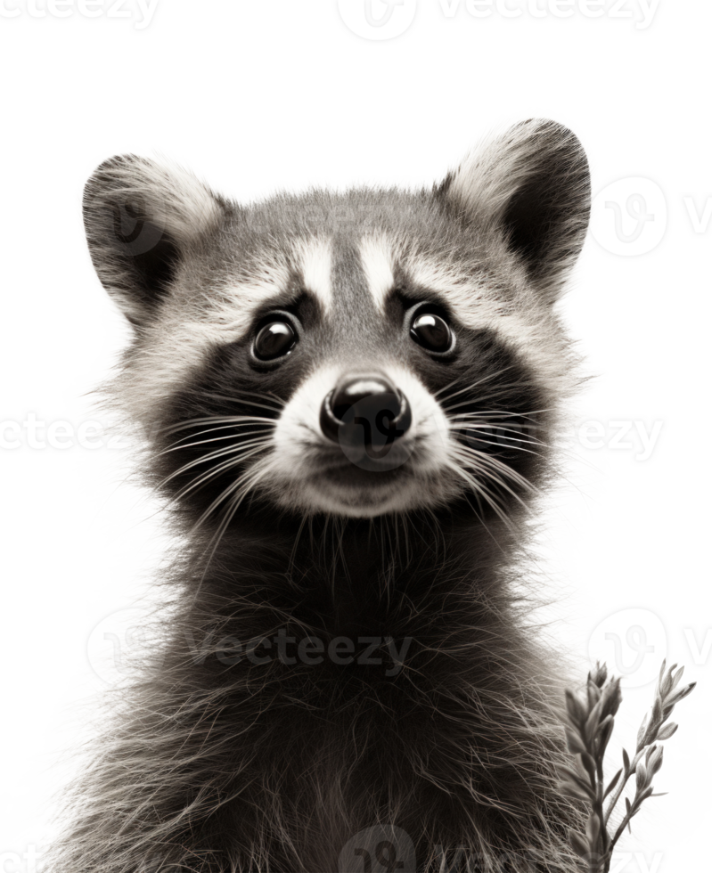 Portrait of Raccoon isolated. Illustration png