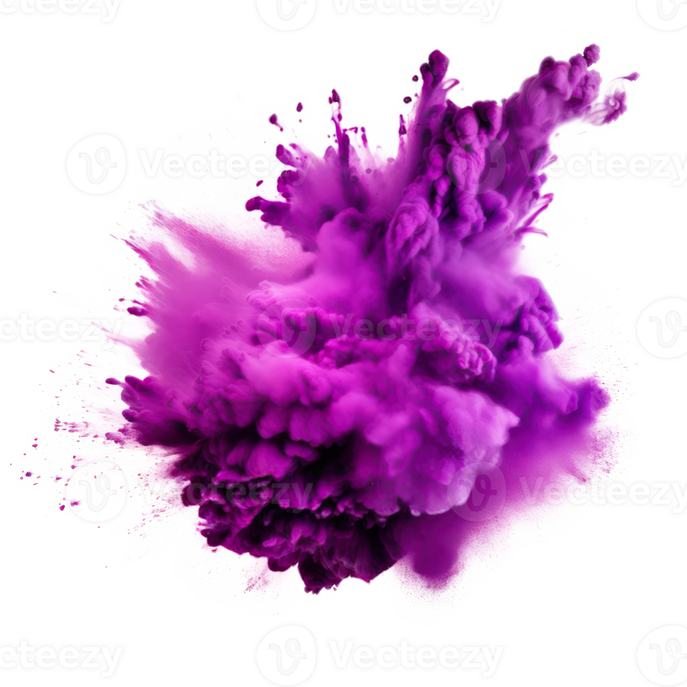 púrpura holi pintar color polvo ilustración ai generativo png