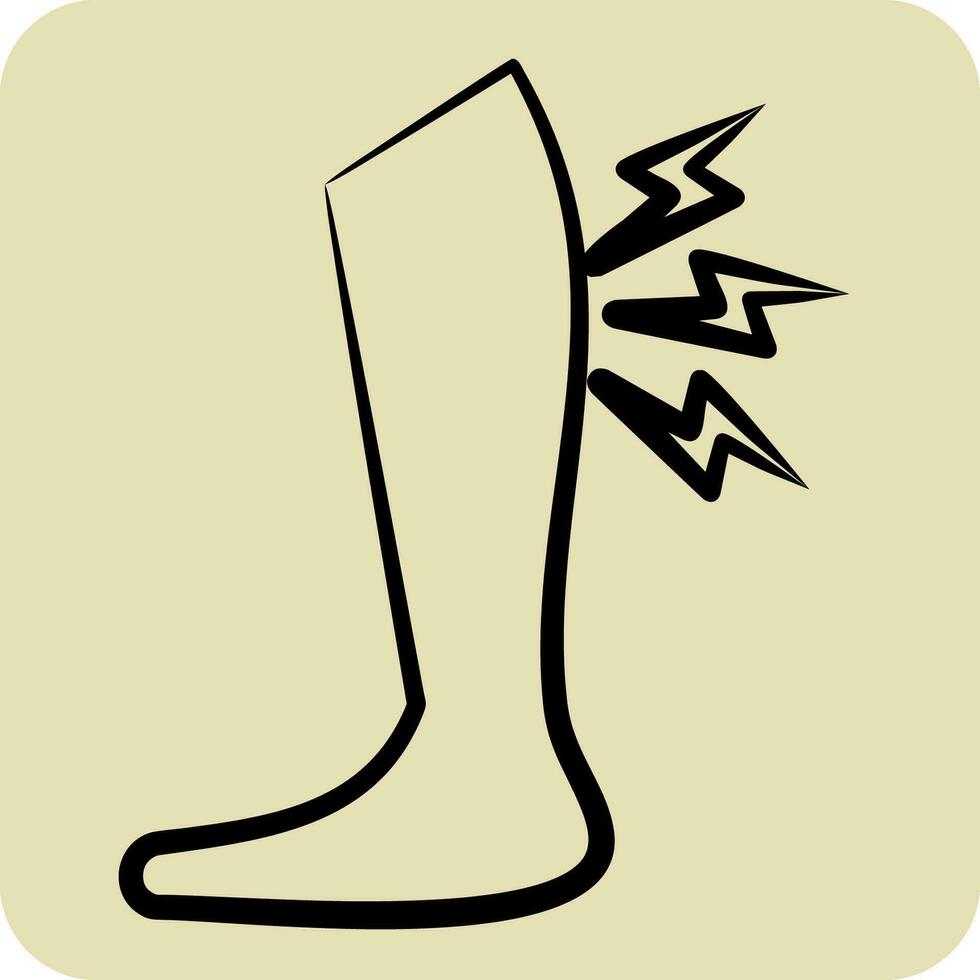 Icon Shin. related to Orthopedic symbol. hand drawn style. simple design editable. simple illustration vector