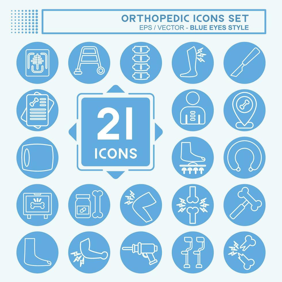 Icon Set Orthopedic. related to Health symbol. blue eyes style. simple design editable. simple illustration vector