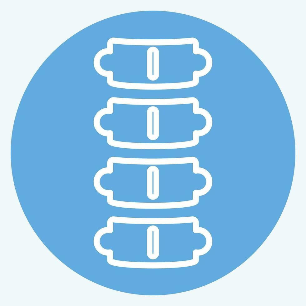 Icon Spine. related to Orthopedic symbol. blue eyes style. simple design editable. simple illustration vector