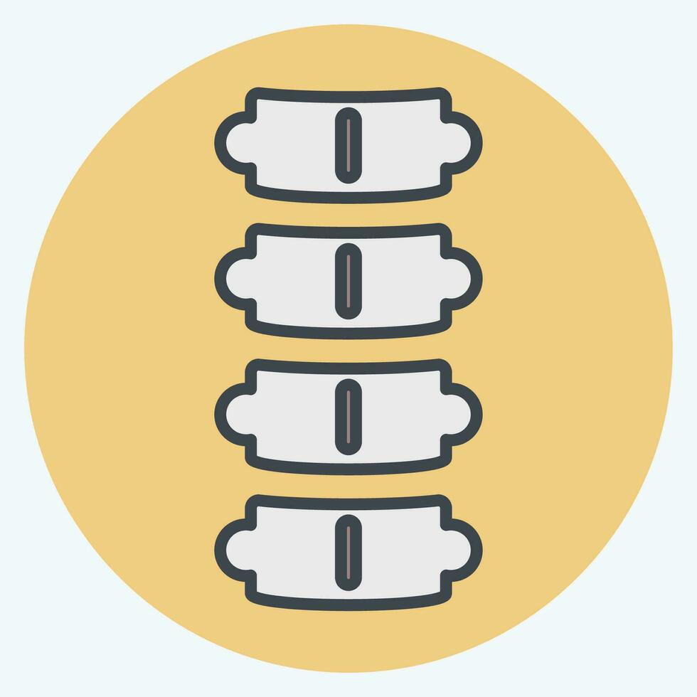 Icon Spine. related to Orthopedic symbol. color mate style. simple design editable. simple illustration vector