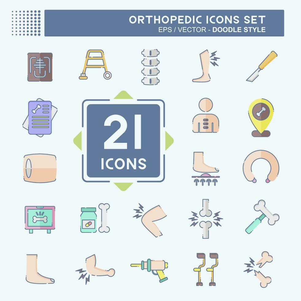 Icon Set Orthopedic. related to Health symbol. doodle style. simple design editable. simple illustration vector