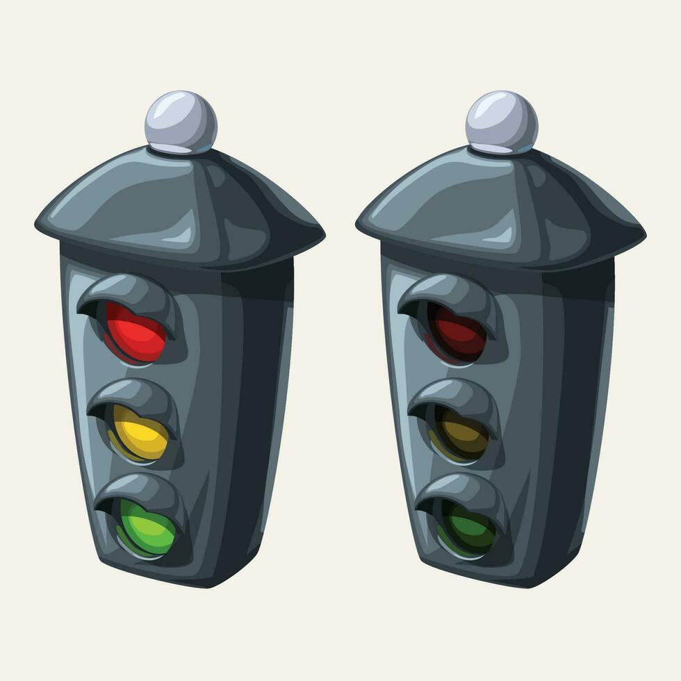 traffic lights in two conditions vector