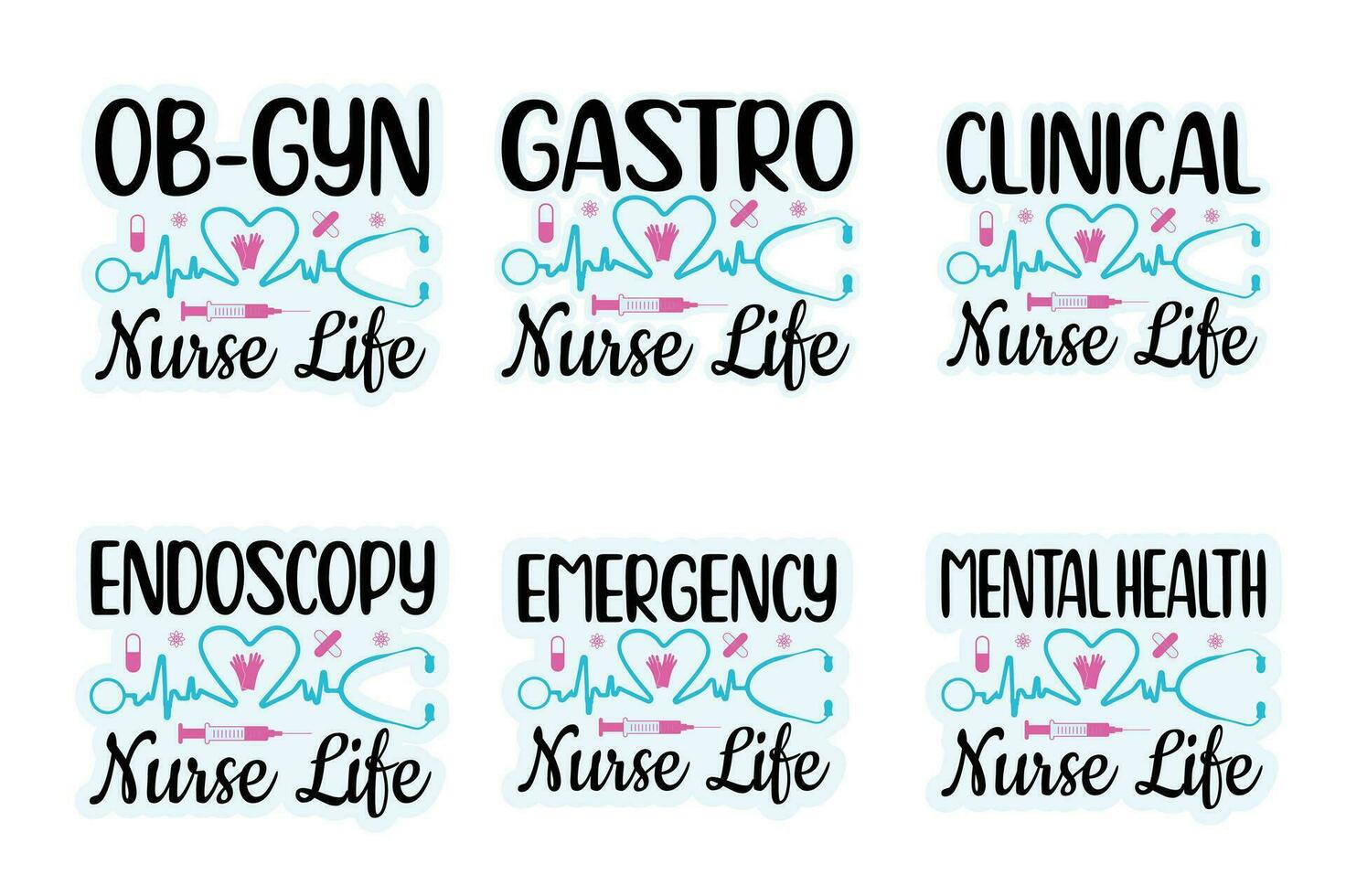 Nurse Sticker,  Nurse Sticker Design Bundle vector