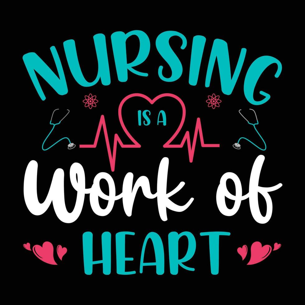 nurse typography t shirt design vector