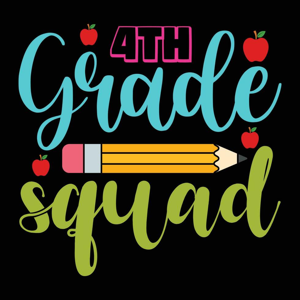 4th grade squad, back to school vector