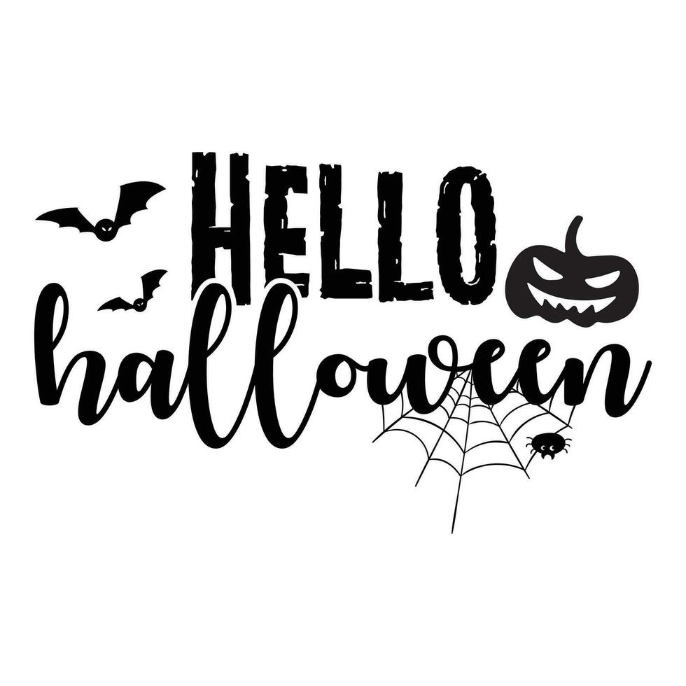 Hello Halloween, happy Halloween vector