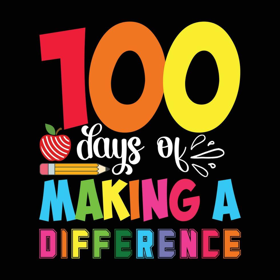 100 days of making a difference, back to school vector