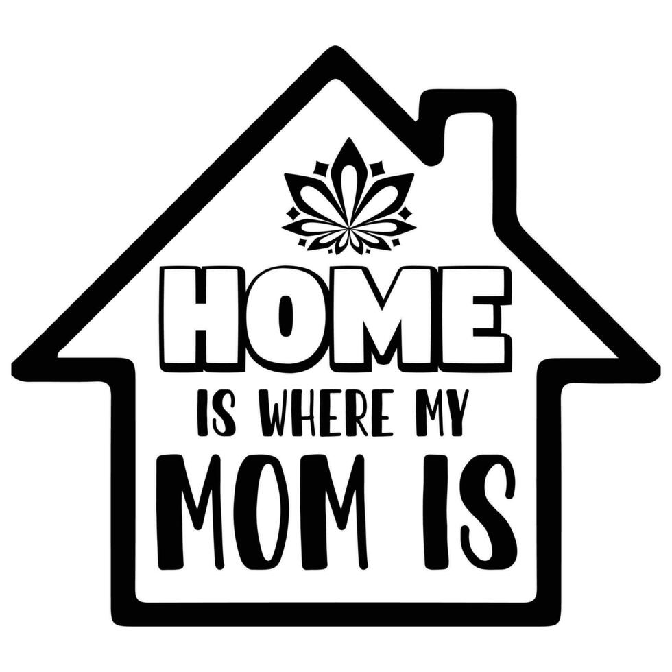 Home Is where my mom Is, Happy mother's day vector