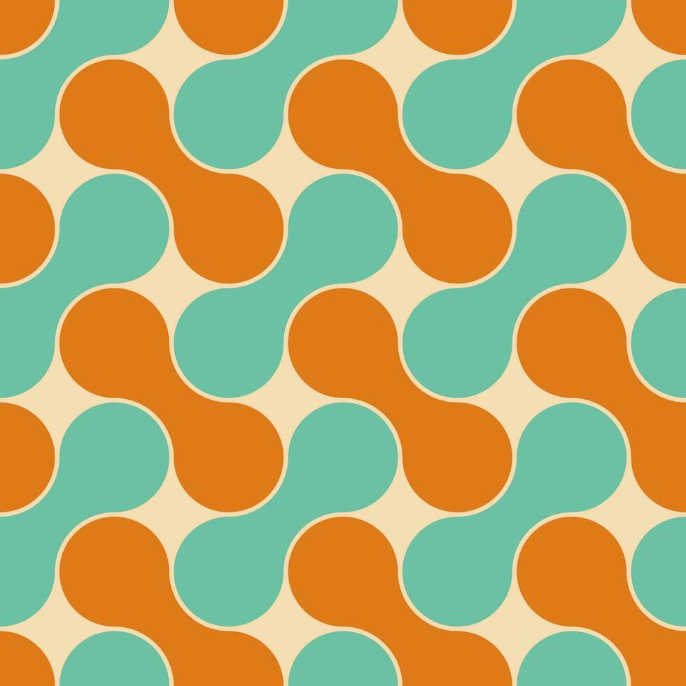 Mid century modern seamless pattern. Geometric meatballs background in 60s retro style vector
