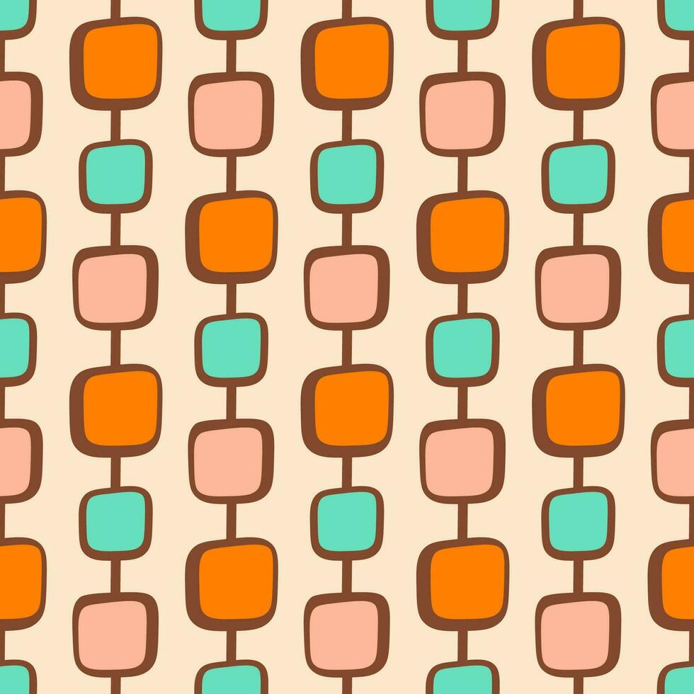 Mid century modern seamless pattern for tablecloth, oilcloth, bedclothes or other textile design. Sixties retro vintage wallpaper. vector