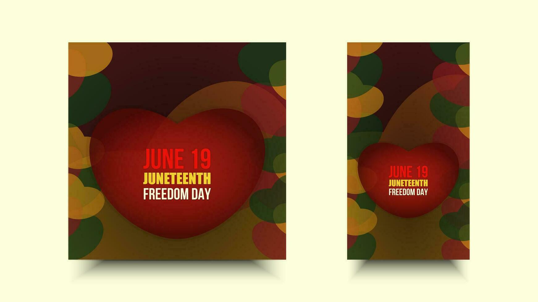 Juneteenth Freedom Day abstract veactor illustration. Geometric social media shape. Vector background for ads, poster, card, banner. june 19