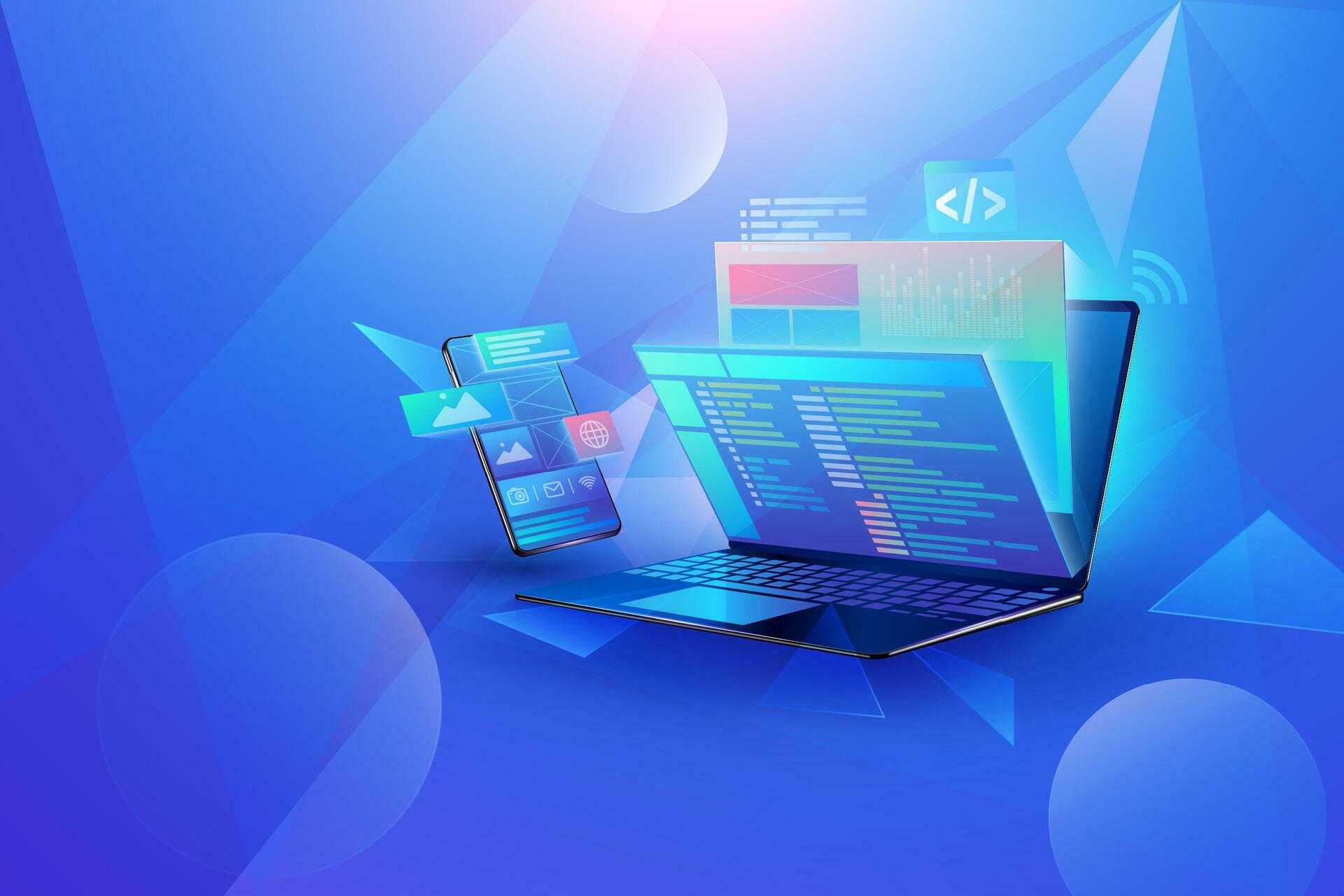 Mobile app development concept design cross platform user interface ...