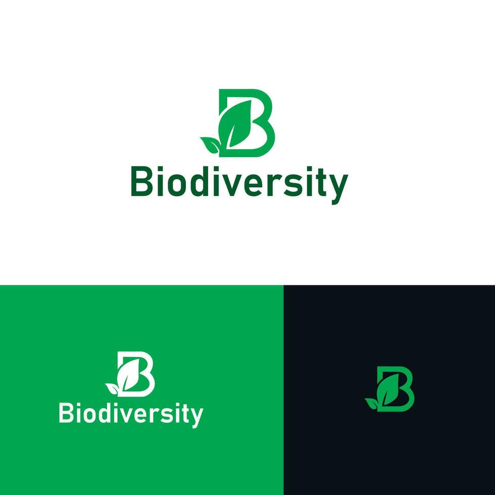 biodiversity modern B Icon related logo design template vector