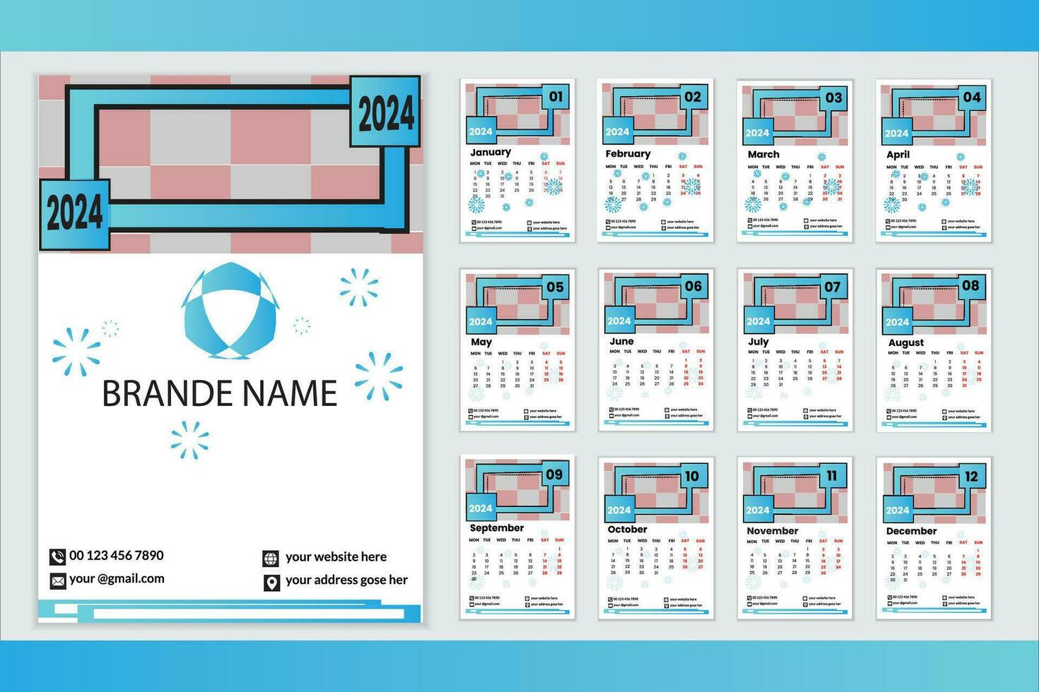 Unique and creative Calendar Design template 2024 25404662 Vector Art