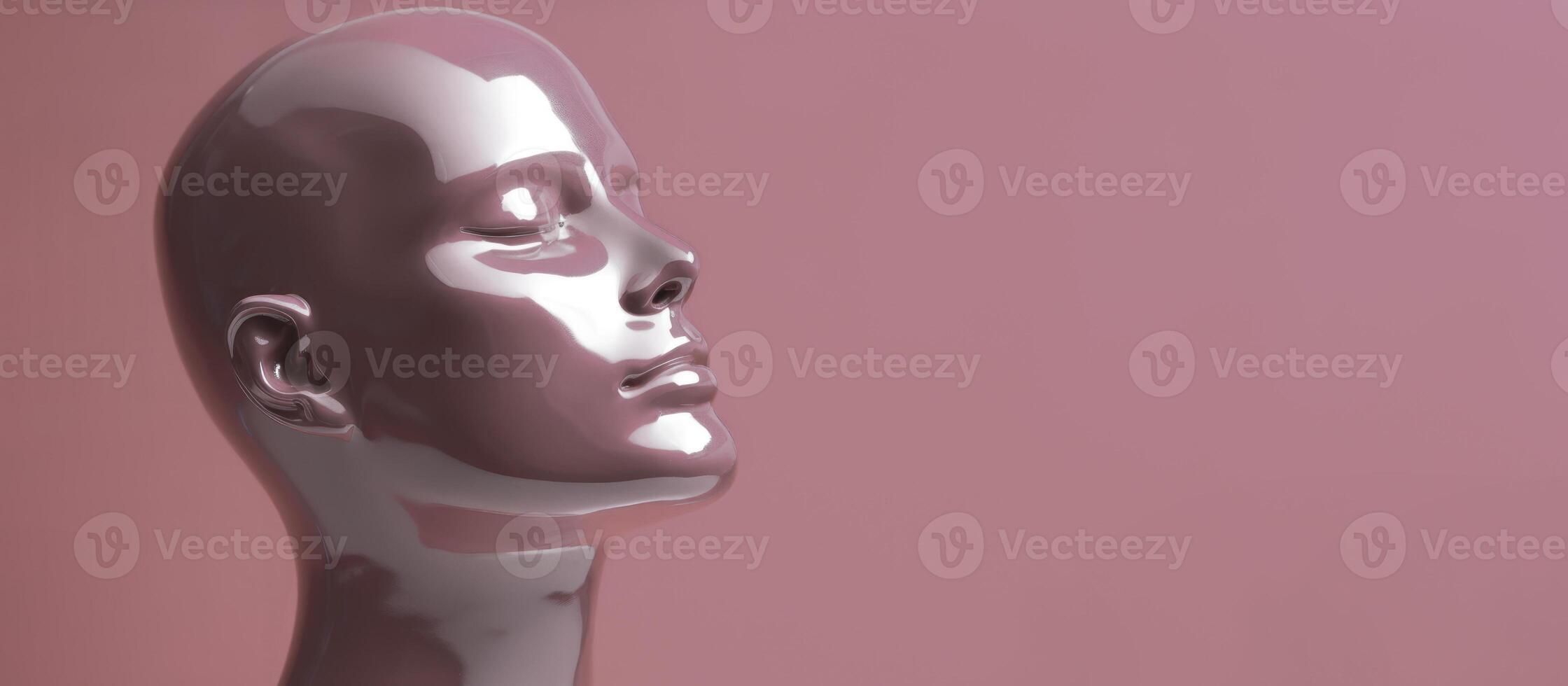 violet head face latex mannequin photo
