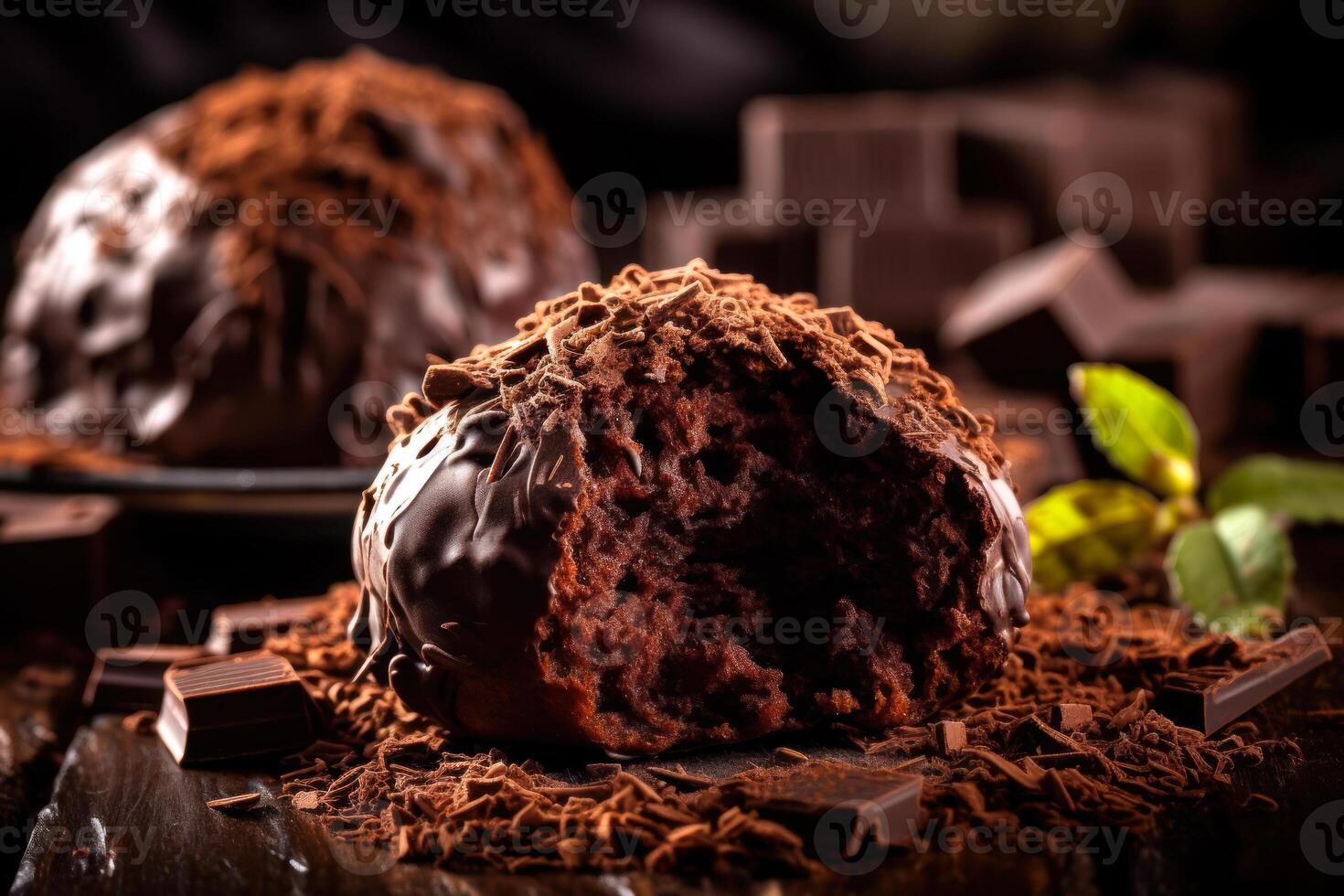 chocolate brownies with coffee sprinkles photo