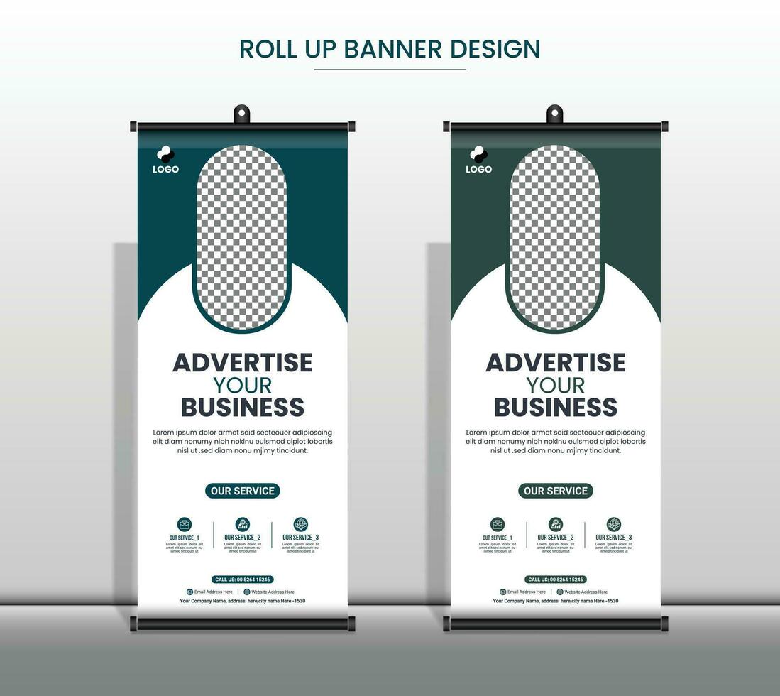 Creative business agency roll up banner design, Corporate rollup banner template pro vector