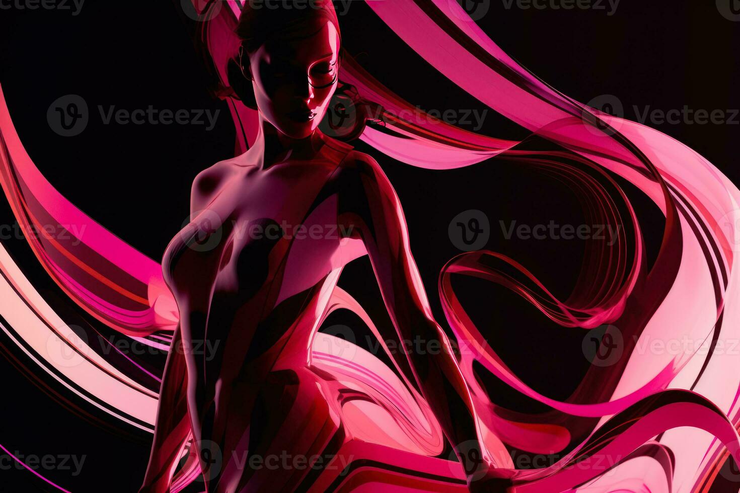 glossy women dress generative ai photo