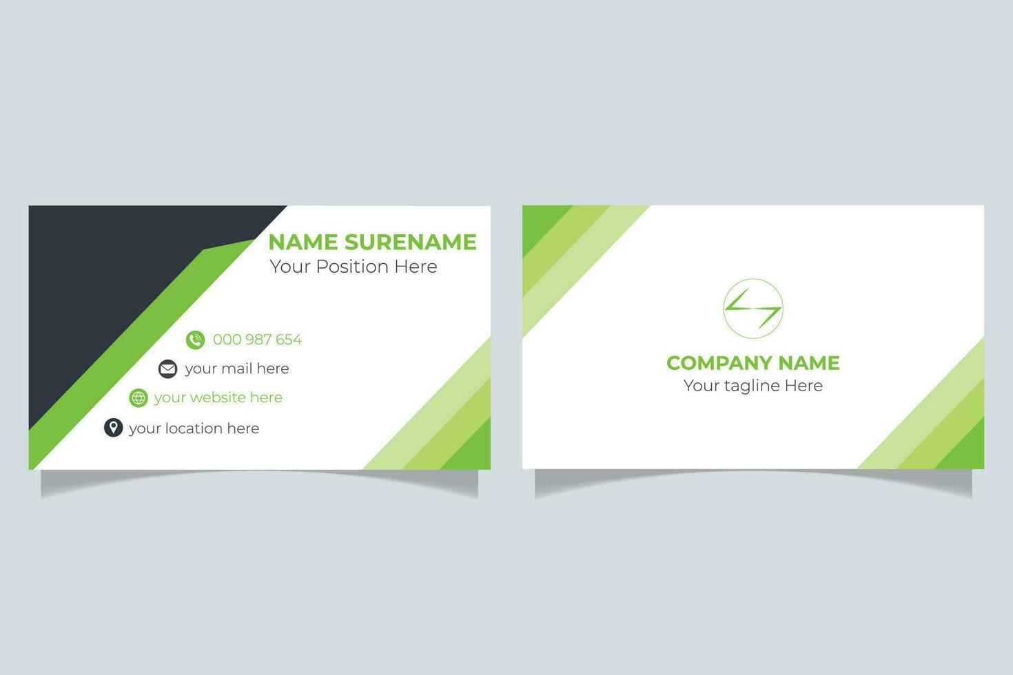 Modern professional minimal business card design vector template for print.