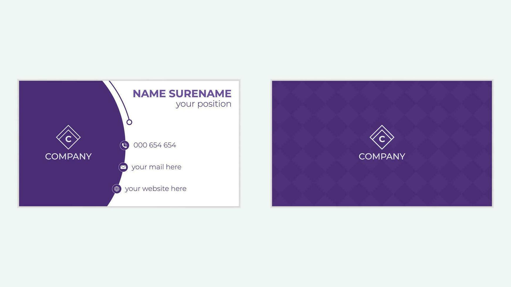 Modern professional business card design vector template.