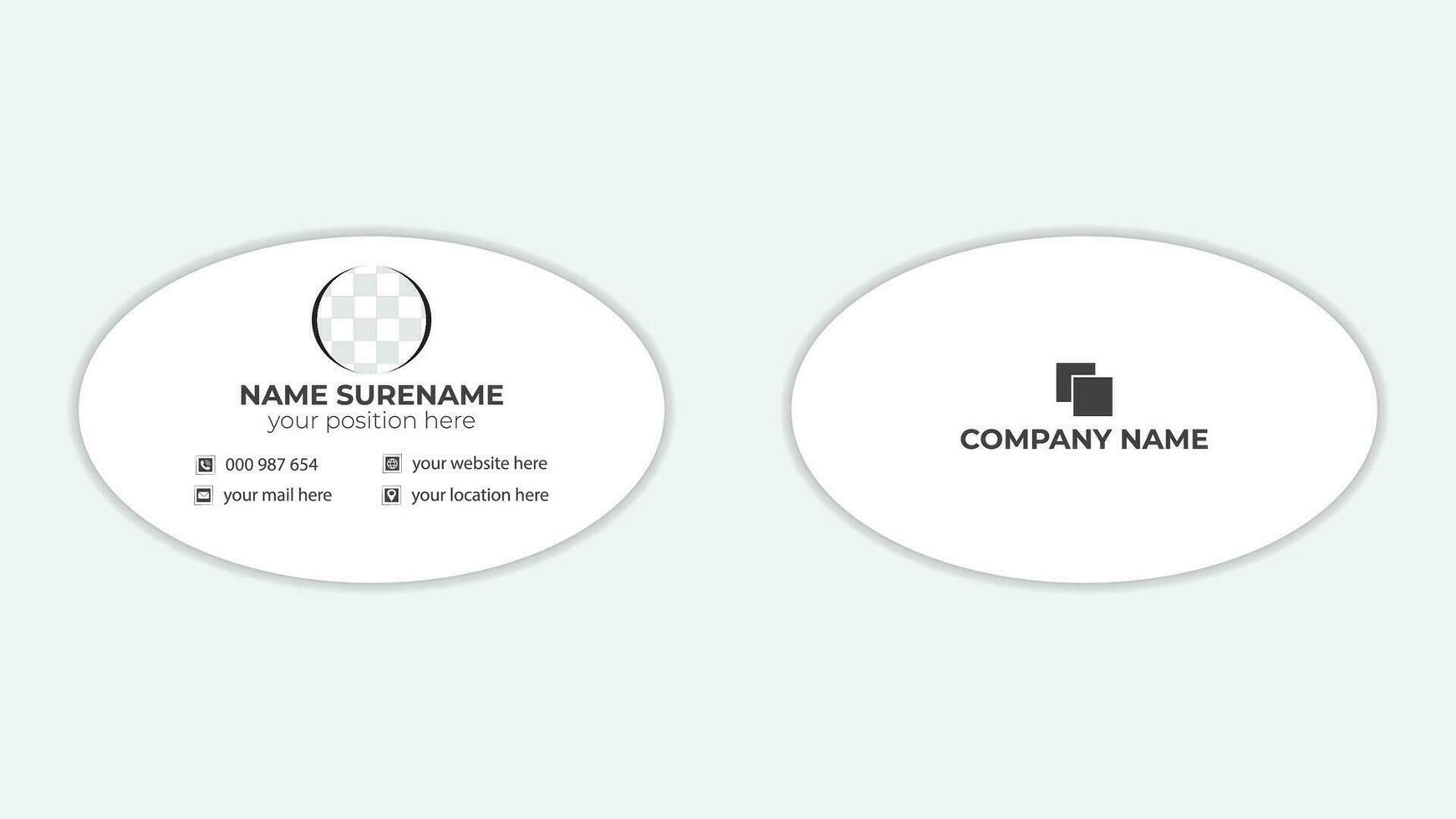 Modern professional neat and clean die cut business card design vector template.