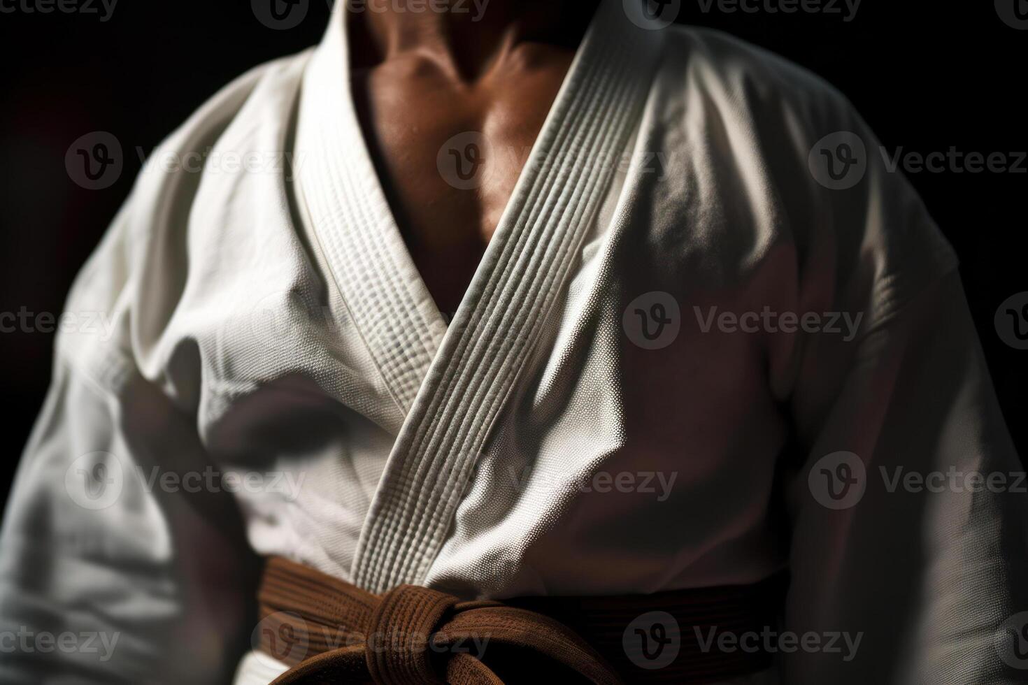 man in white kimono martial arts generative ai photo