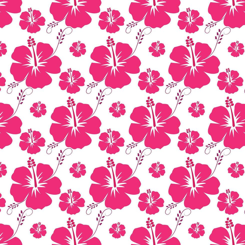China rose floral pattern background vector template.