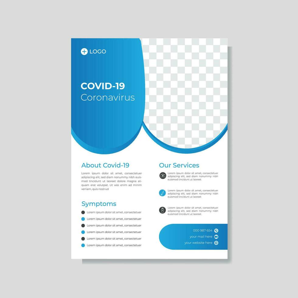 Medical flyer design template. vector