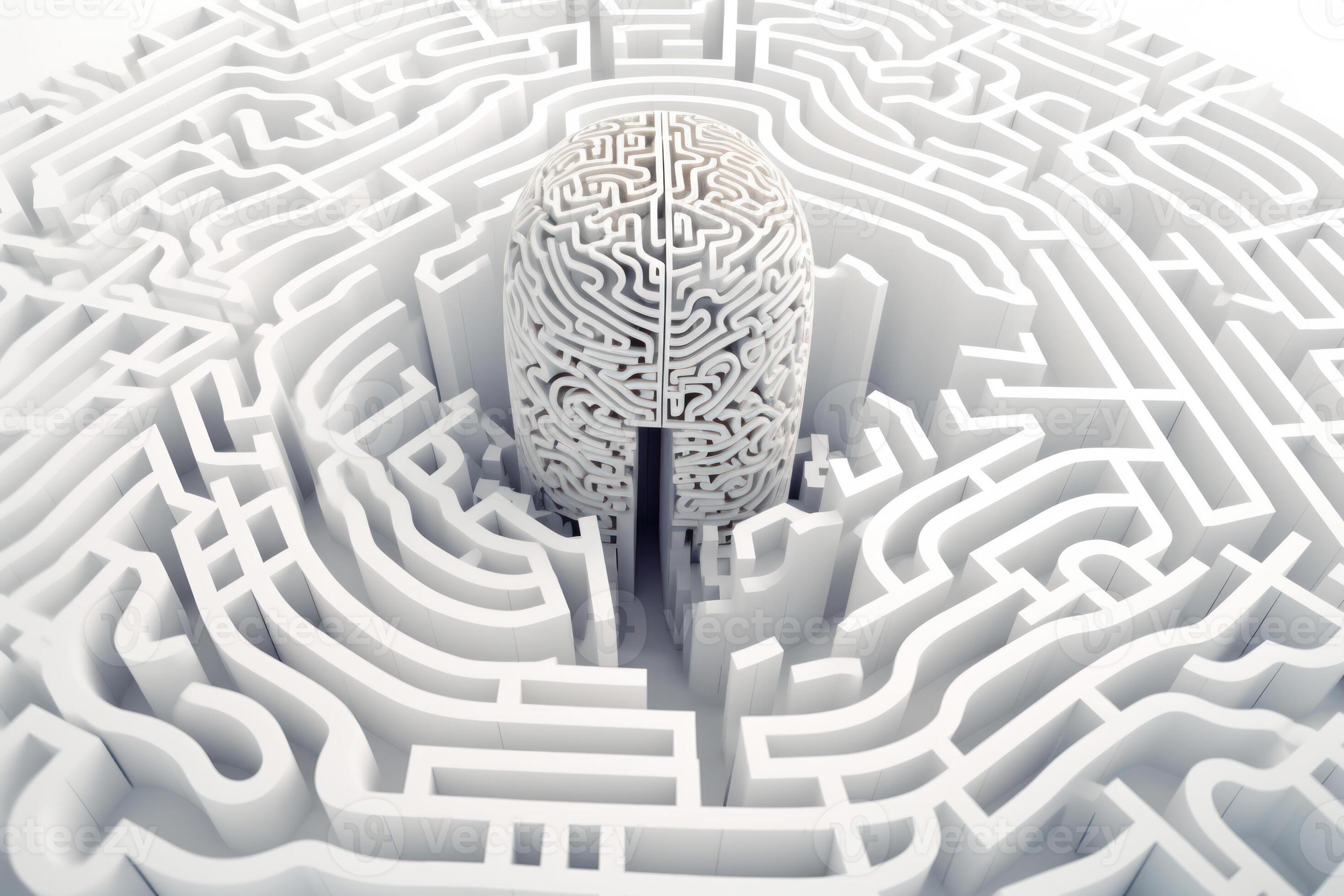 concept idea of creative labyrinth, psychology of philosophy and 
