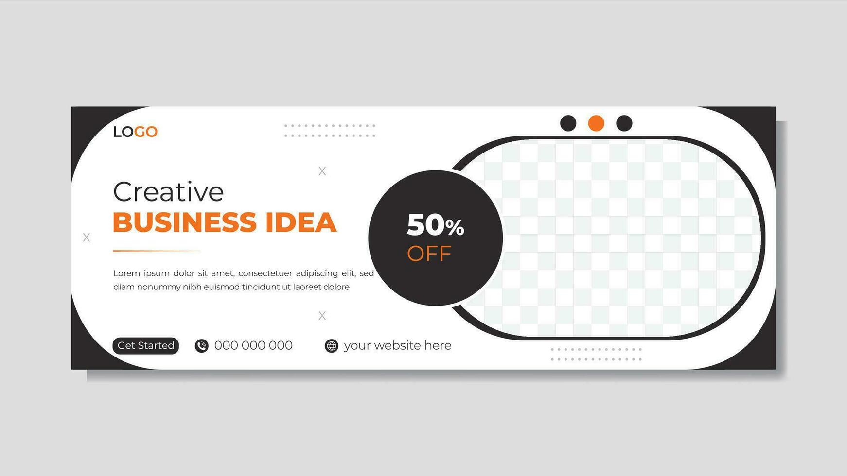 Modern professional corporate black color timeline cover design and web banner design vector template.