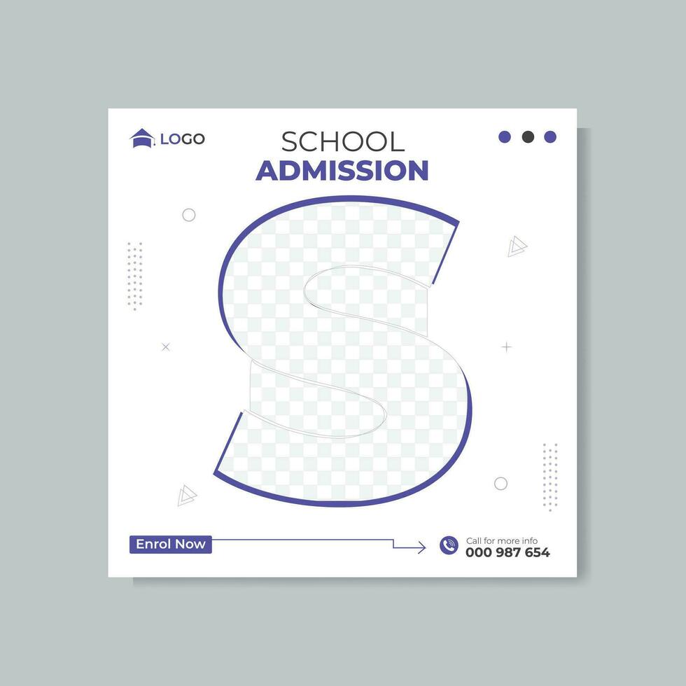 Modern elegant school admission education social media post and web ...
