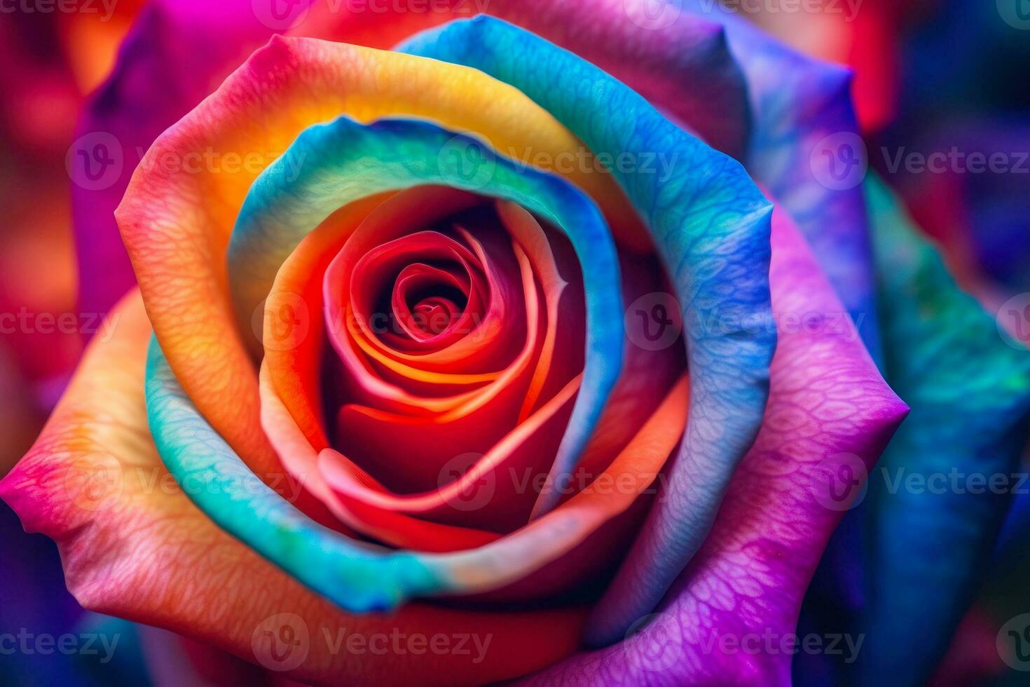 close-up of a multi-colored bud of a beautiful flower that has blossomed generative ai photo