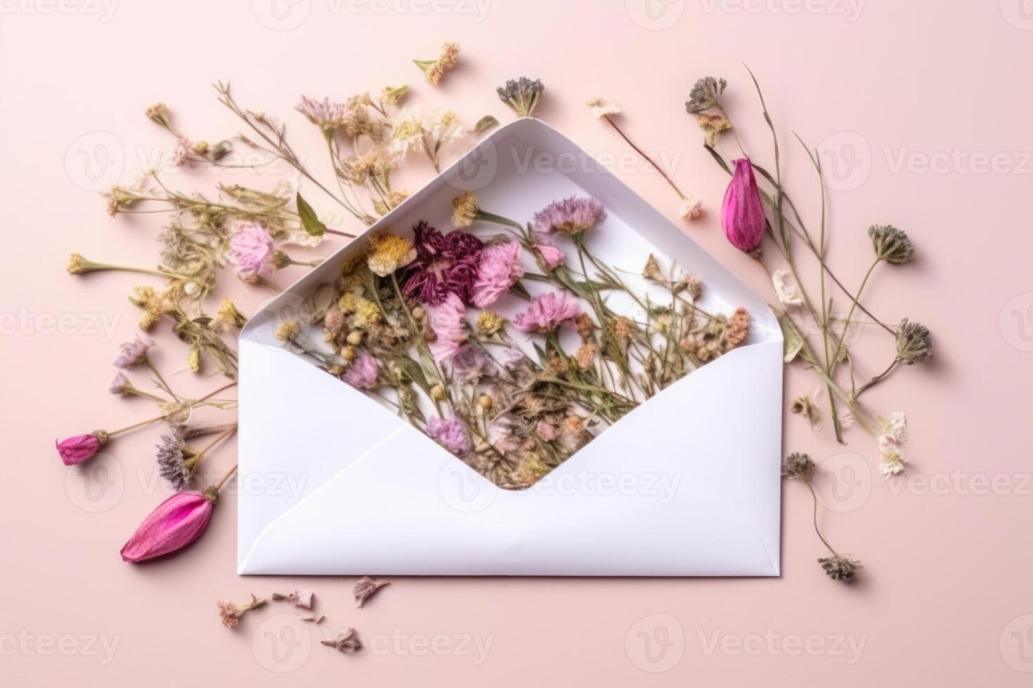 herbal envelope mockup generative ai photo