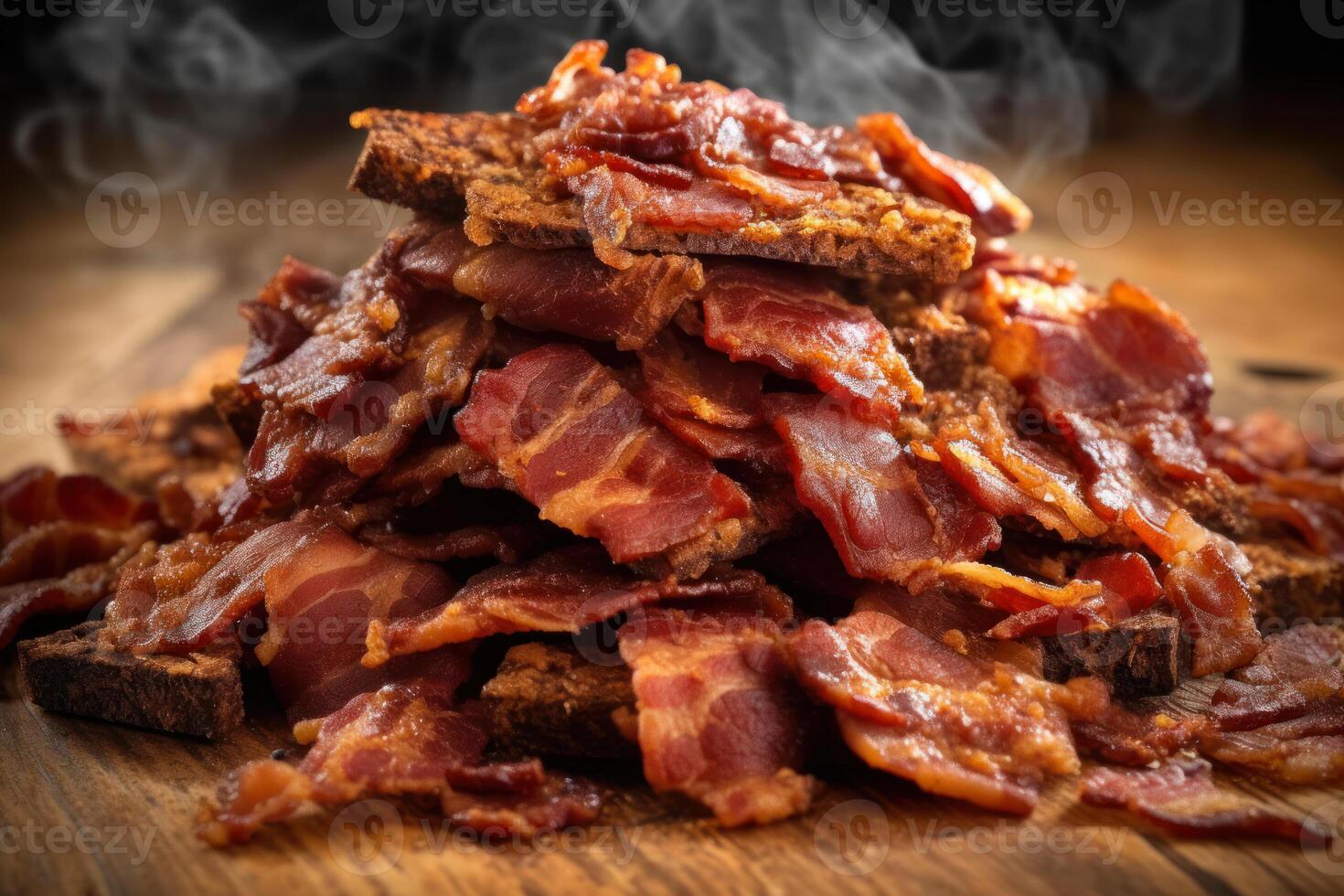 fried dry bacon snacks for beer photo